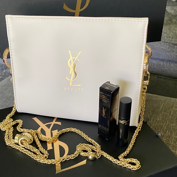 YSL Cream White Cosmetic Pouch - Picture 1 of 10